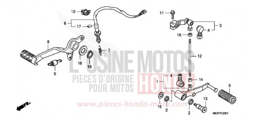PEDALE DE FREIN/ PEDALE DE CHANGEMENT (CBF600S8/SA8/N8/NA8) CBF600N8 de 2008